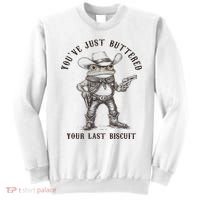 Frog Cowboy You've Just Buttered Your Last Biscuit Funny Sweatshirt thumb 0