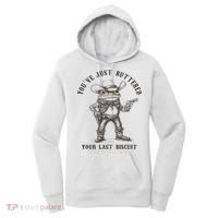 Frog Cowboy You've Just Buttered Your Last Biscuit Funny Women's Hoodie thumb 0