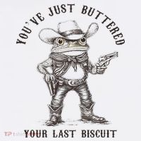 Frog Cowboy You've Just Buttered Your Last Biscuit Funny Women's Hoodie thumb 2