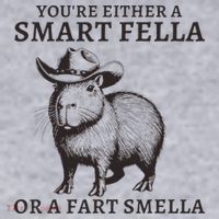 Funny Capybara YouRe Either A Smart Fella Or A Fart Smella Women's Racerback Cropped Tank thumb 2