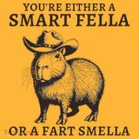 Funny Capybara YouRe Either A Smart Fella Or A Fart Smella Pom Pom 12in Knit Beanie thumb 2
