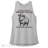 Funny Capybara YouRe Either A Smart Fella Or A Fart Smella Ladies PosiCharge Tri-Blend Wicking Tank thumb 0