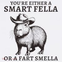Funny Capybara YouRe Either A Smart Fella Or A Fart Smella Beanie thumb 2
