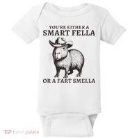 Funny Capybara YouRe Either A Smart Fella Or A Fart Smella Baby Bodysuit thumb 0