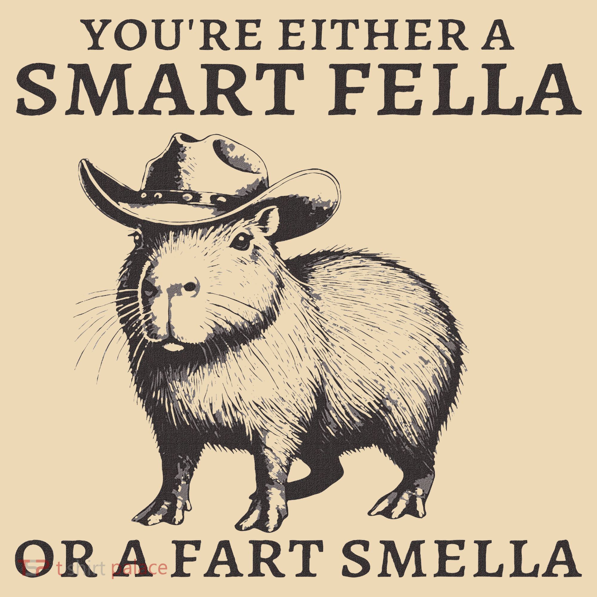 Funny Capybara You're Either A Smart Fella Or A Fart  Tote Bag