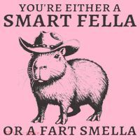 Funny Capybara You're Either A Smart Fella Or A Fart  Coaster thumb 2