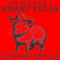 Funny Capybara You're Either A Smart Fella Or A Fart  Santa Hat thumb 1