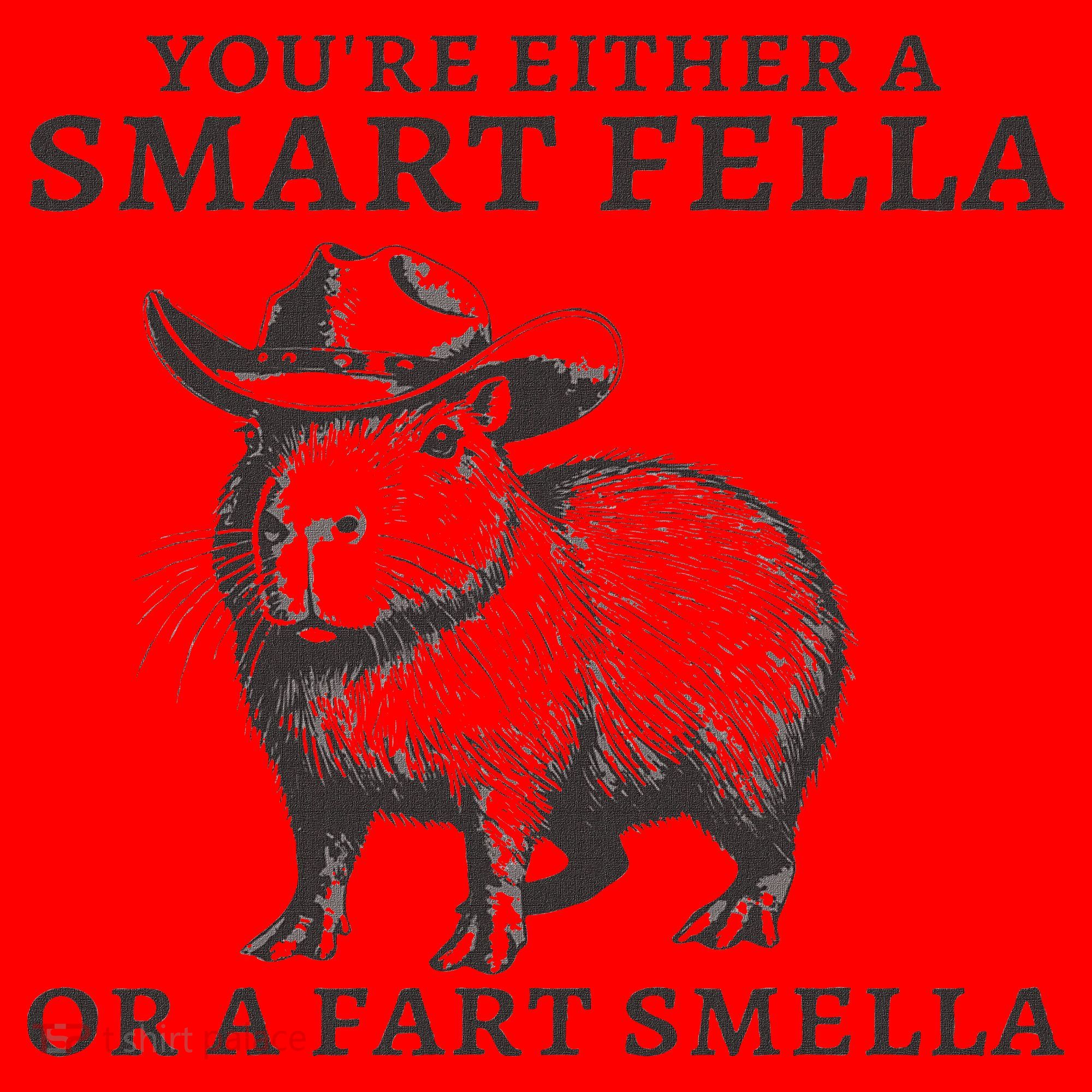 Funny Capybara You're Either A Smart Fella Or A Fart  Santa Hat