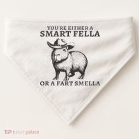 Funny Capybara You're Either A Smart Fella Or A Fart  USA-Made Doggie Bandana thumb 0