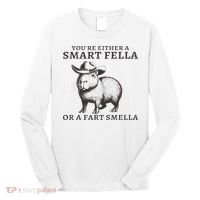 Funny Capybara You're Either A Smart Fella Or A Fart  Long Sleeve Shirt thumb 0