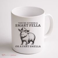 Funny Capybara You're Either A Smart Fella Or A Fart  Coffee Mug thumb 1