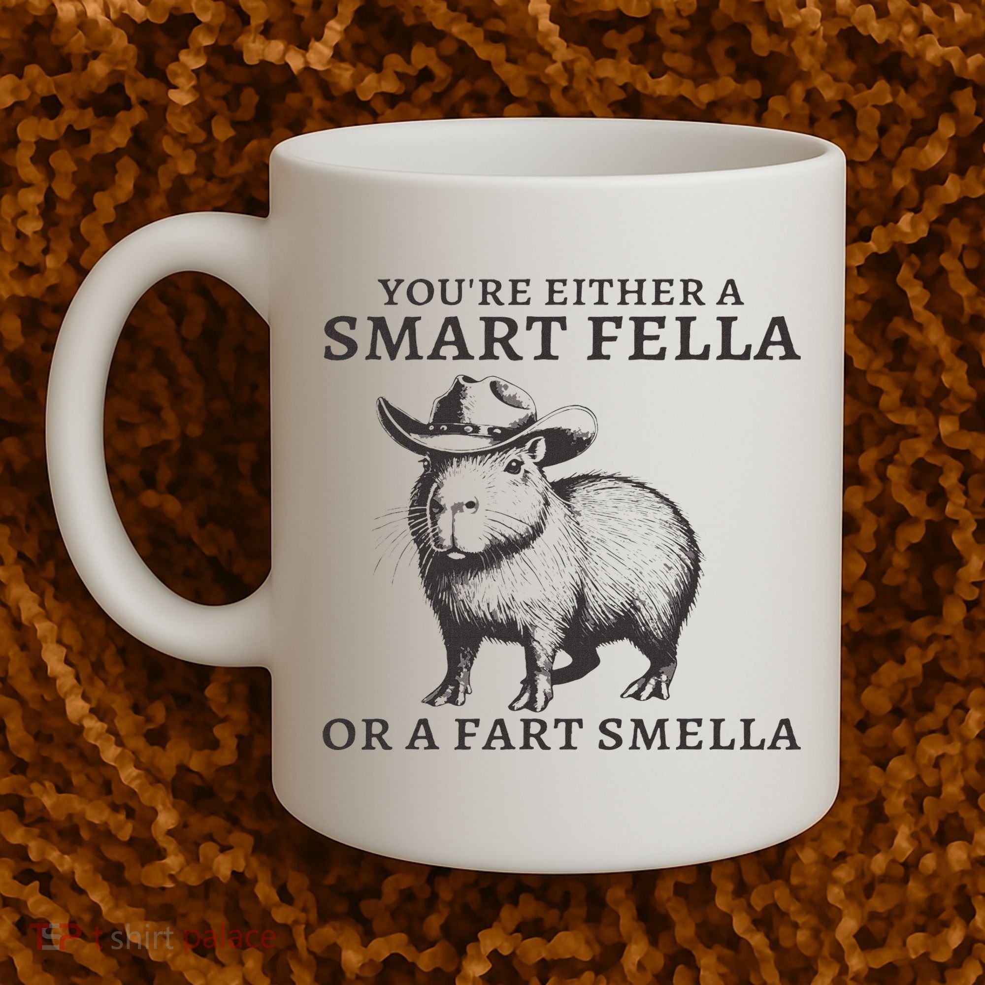Funny Capybara You're Either A Smart Fella Or A Fart  Coffee Mug
