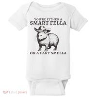 Funny Capybara You're Either A Smart Fella Or A Fart  Baby Bodysuit thumb 0