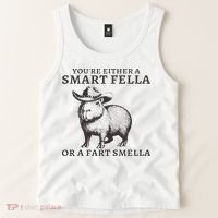 Funny Capybara You're Either A Smart Fella Or A Fart  Tank Top thumb 2