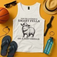 Funny Capybara You're Either A Smart Fella Or A Fart  Tank Top thumb 4