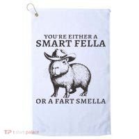 Funny Capybara You're Either A Smart Fella Or A Fart  Golf Towel thumb 0