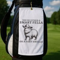 Funny Capybara You're Either A Smart Fella Or A Fart  Golf Towel thumb 2