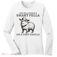 Funny Capybara You're Either A Smart Fella Or A Fart  Women's Long Sleeve Shirt thumb 0