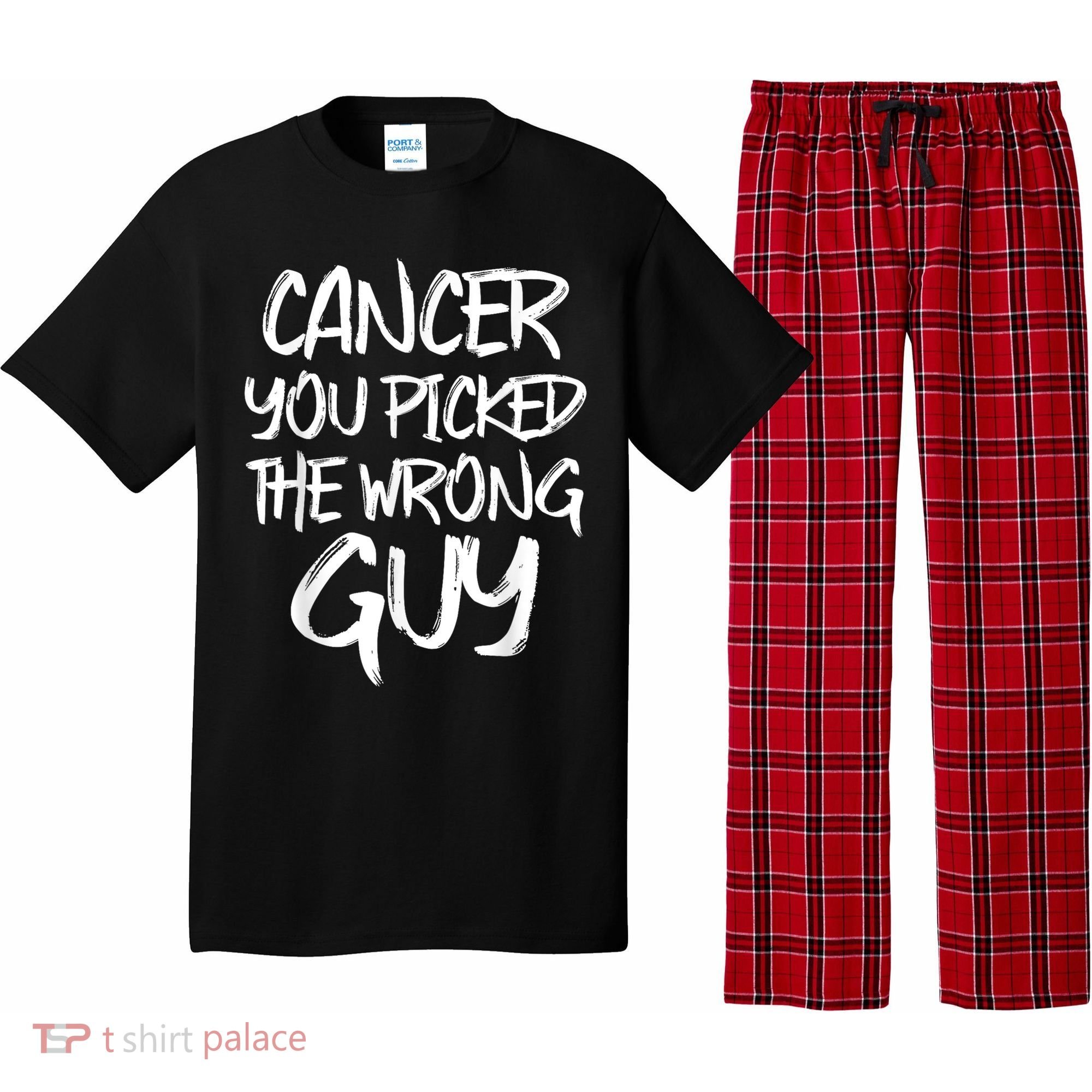 Funny Cancer You Picked The Wrong Guy Fighter Survivor Gift Pajama Set