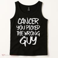Funny Cancer You Picked The Wrong Guy Fighter Survivor Gift Tank Top thumb 2