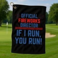 Firework Director 4th Of July Gift Pyrotech Technician Gift Golf Towel thumb 1