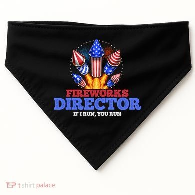 Fireworks Director 4th Of July Pyrotechnician Gift USA-Made Doggie Bandana