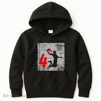 Funny Distressed 4 Year Old 4th Basketball Birthday Slam Dunk Kids Hoodie thumb 0