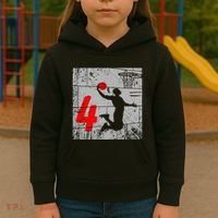 Funny Distressed 4 Year Old 4th Basketball Birthday Slam Dunk Kids Hoodie thumb 3