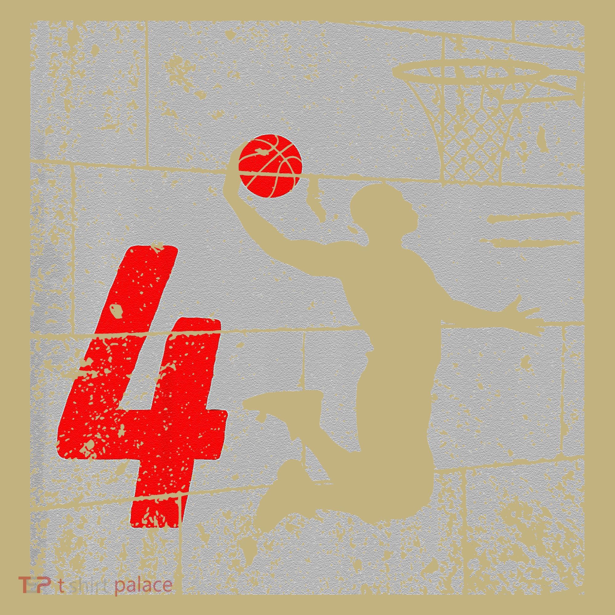 Funny Distressed 4 Year Old 4th Basketball Birthday Slam Dunk Kids T-Shirt