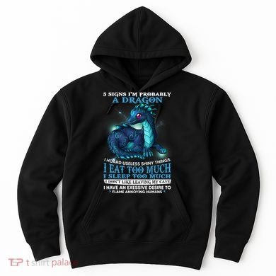 Funny Dragon 5 Signs I'm Probably A Dragon Hoodie