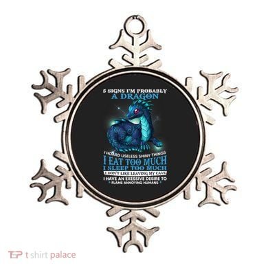 Funny Dragon 5 Signs I'm Probably A Dragon Ornament