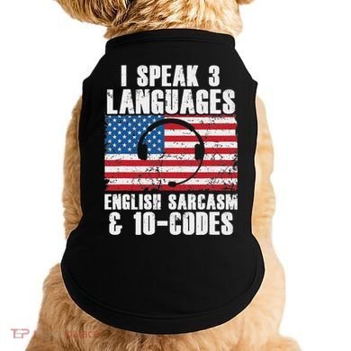 Funny Dispatcher 911 Emergency Operator Thin Yellow Line Doggie Tank