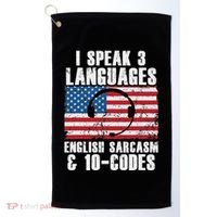 Funny Dispatcher 911 Emergency Operator Thin Yellow Line Golf Towel thumb 0