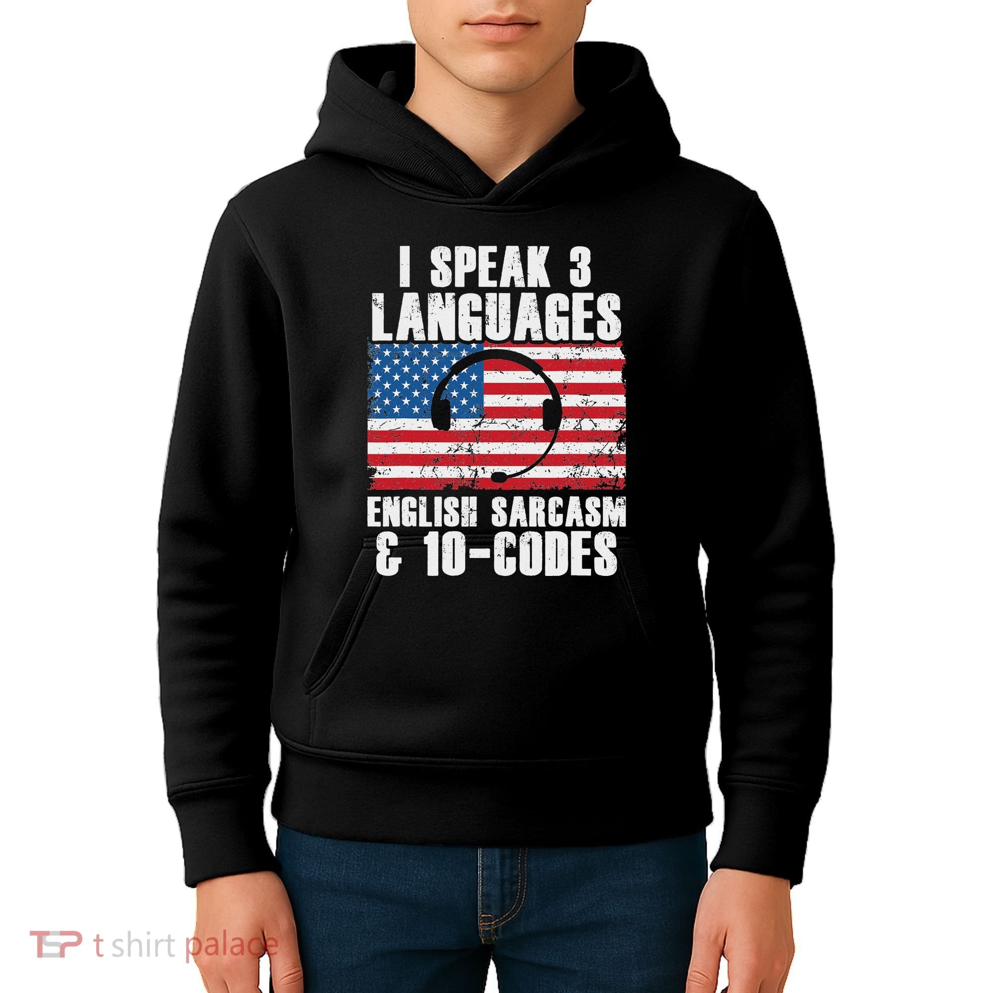 Funny Dispatcher 911 Emergency Operator Thin Yellow Line Kids Hoodie