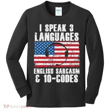 Funny Dispatcher 911 Emergency Operator Thin Yellow Line Kids Long Sleeve Shirt