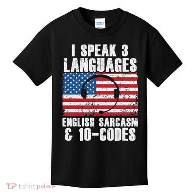 Funny Dispatcher 911 Emergency Operator Thin Yellow Line Kids T-Shirt