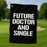 Future Doctor And Single Funny Medical School Student Funny Gift Golf Towel thumb 1