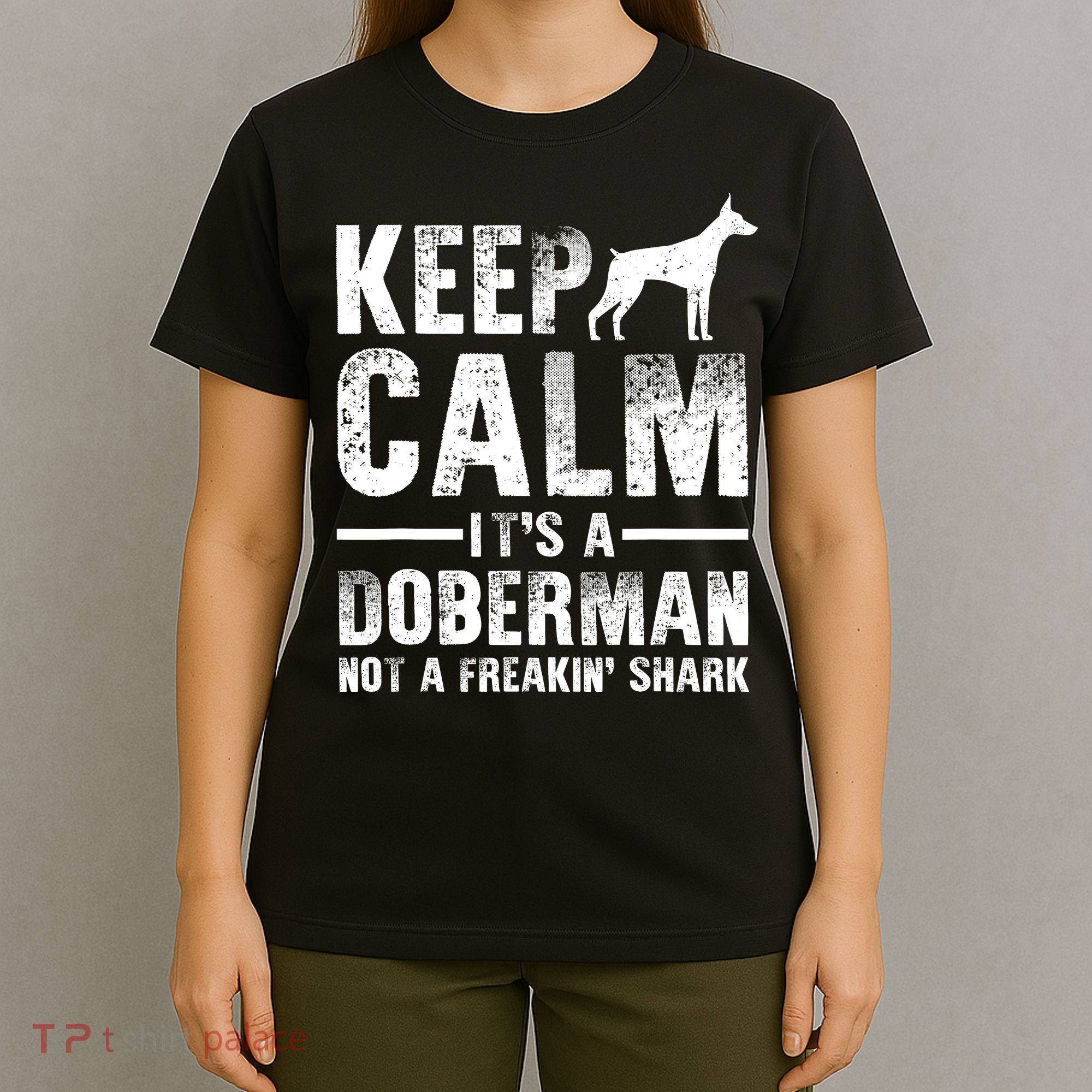 Funny Doberman Art Doberman Pinscher Dog Walker T-Shirt
