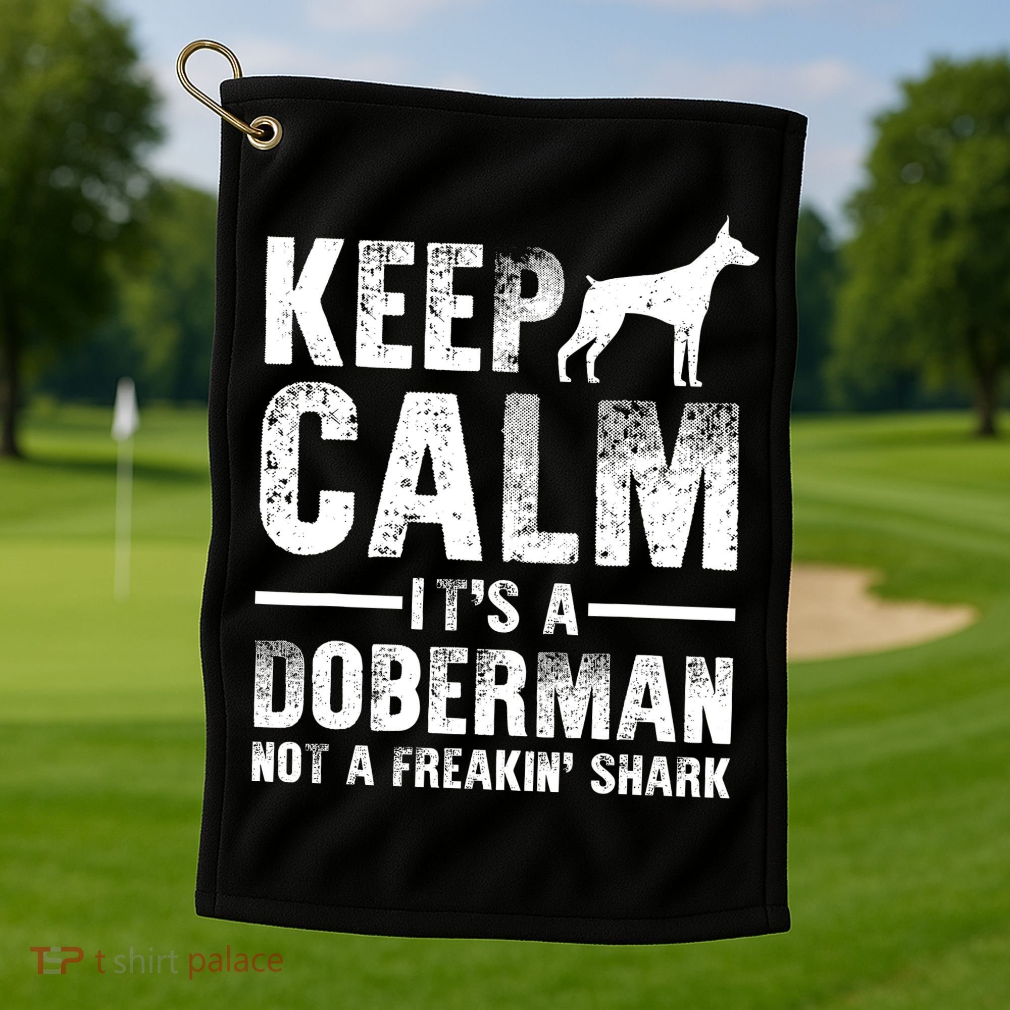 Funny Doberman Art Doberman Pinscher Dog Walker Golf Towel