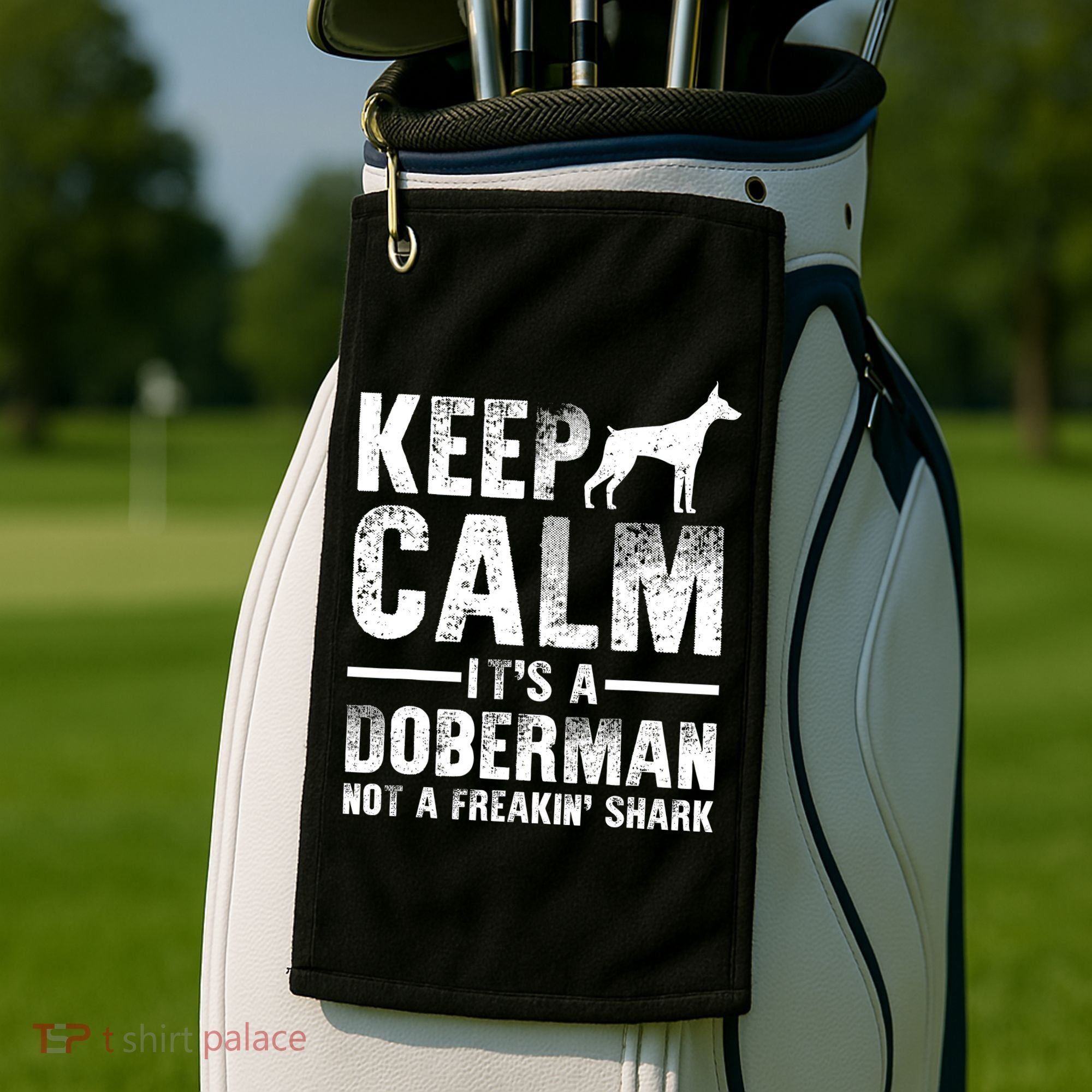 Funny Doberman Art Doberman Pinscher Dog Walker Golf Towel
