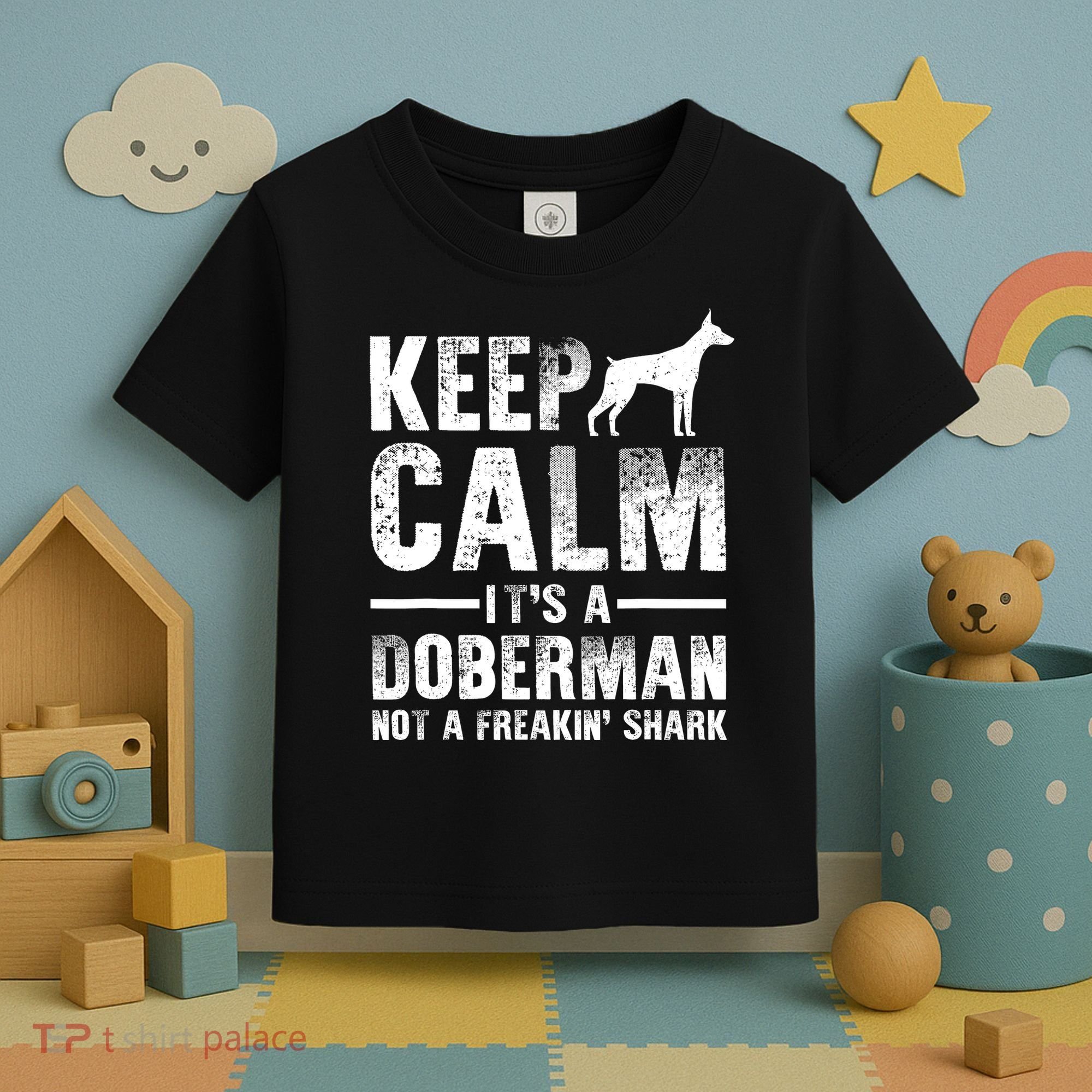 Funny Doberman Art Doberman Pinscher Dog Walker Toddler T-Shirt