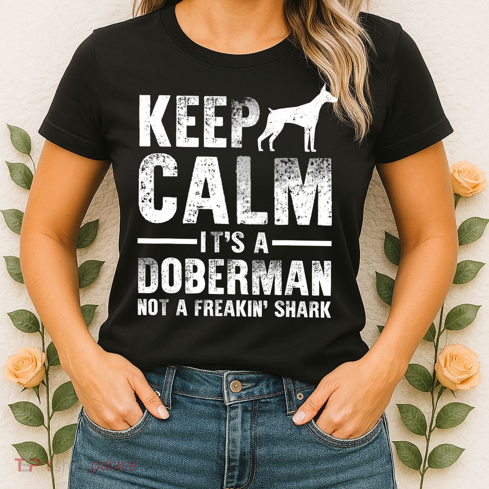 Funny Doberman Art Doberman Pinscher Dog Walker Women's T-Shirt