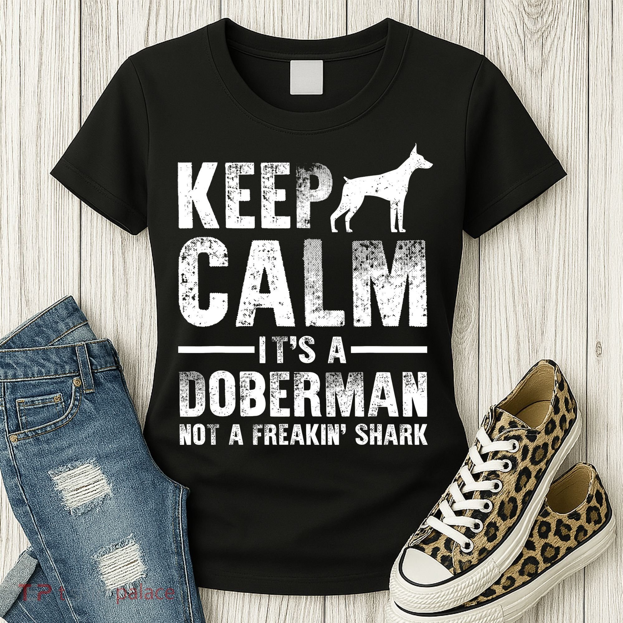 Funny Doberman Art Doberman Pinscher Dog Walker Women's T-Shirt