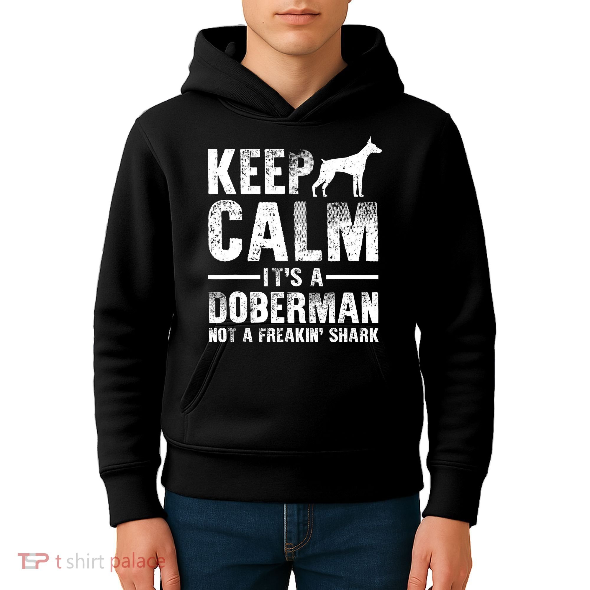 Funny Doberman Art Doberman Pinscher Dog Walker Kids Hoodie