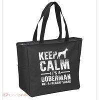 Funny Doberman Art Doberman Pinscher Dog Walker Tote Bag thumb 2