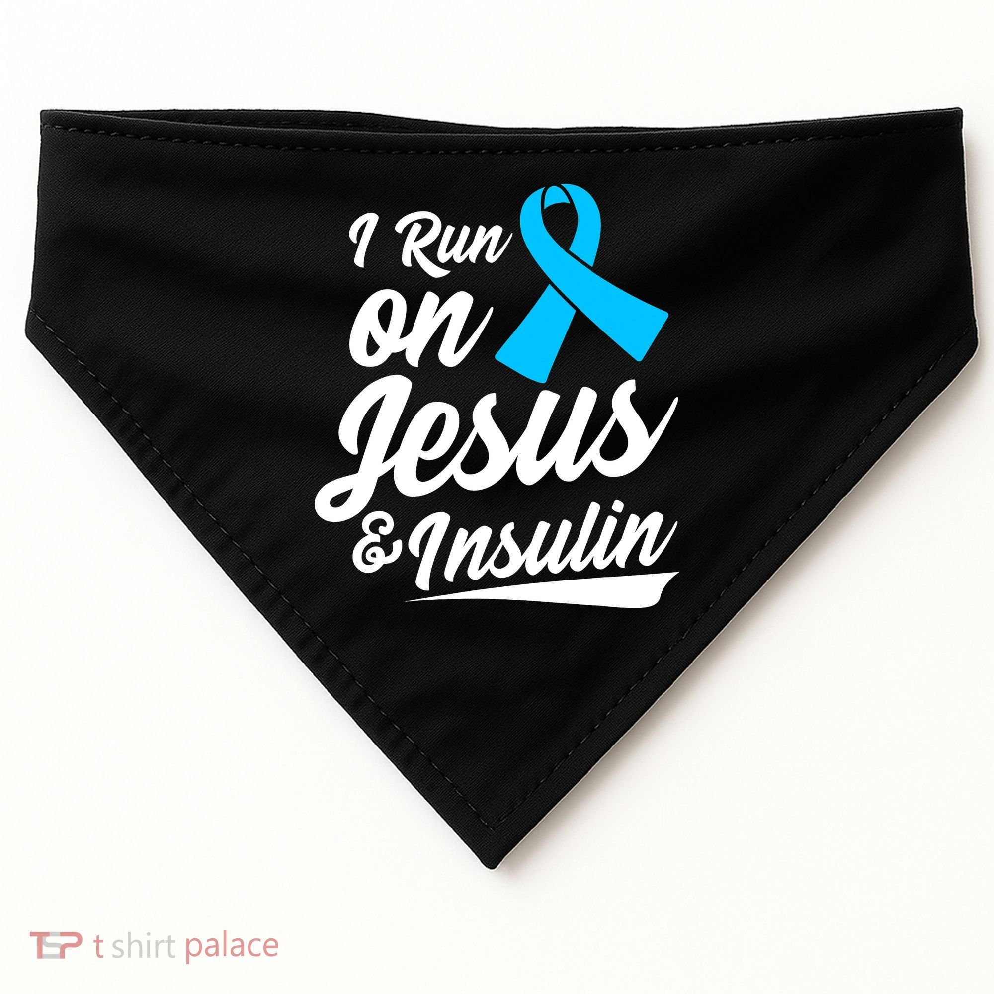 Funny Diabetes Awareness T1D T2D Diabetic Pancreas USA-Made Doggie Bandana