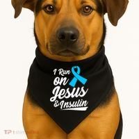 Funny Diabetes Awareness T1D T2D Diabetic Pancreas USA-Made Doggie Bandana thumb 1