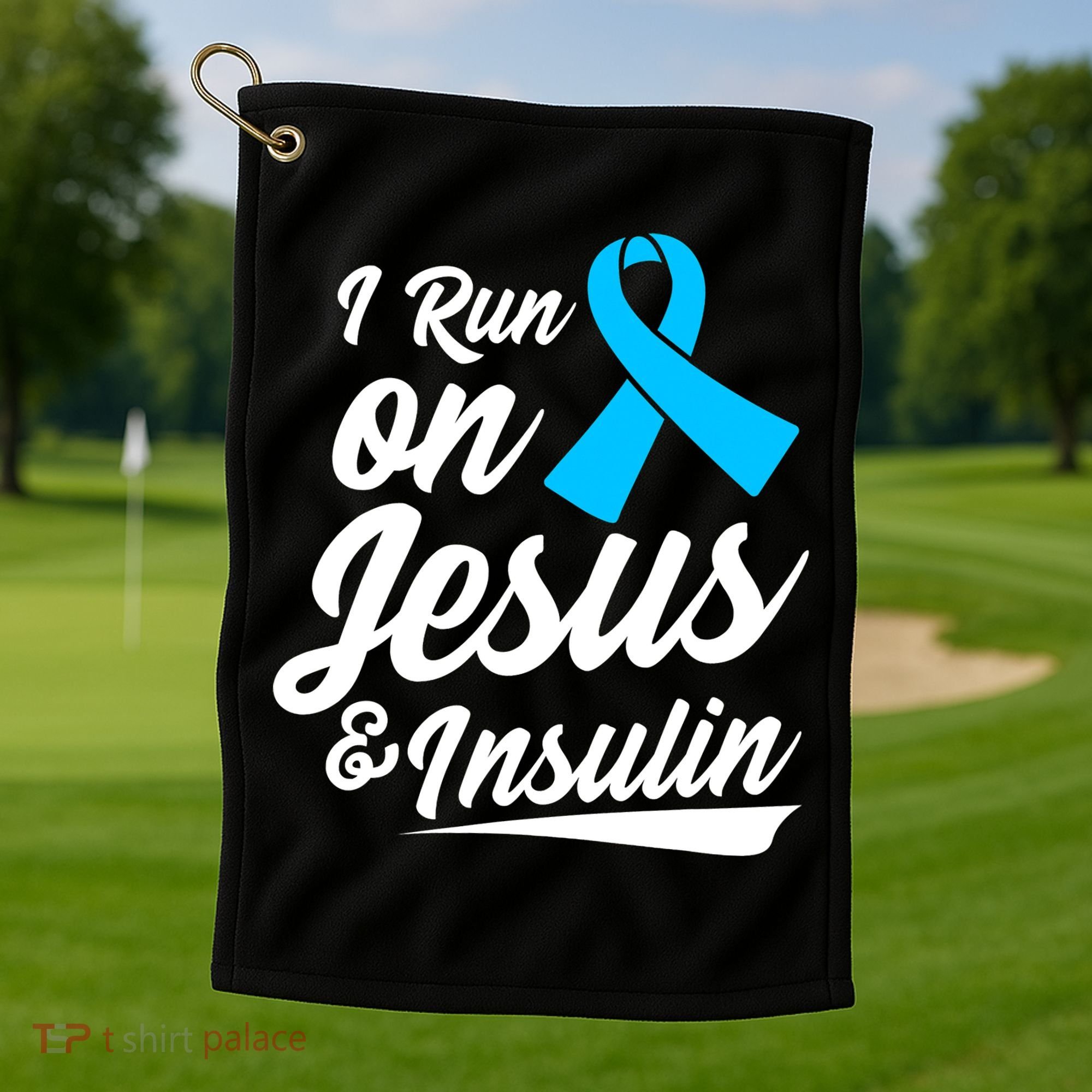 Funny Diabetes Awareness T1D T2D Diabetic Pancreas Golf Towel