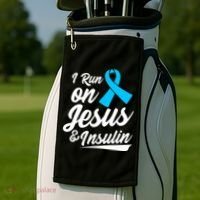 Funny Diabetes Awareness T1D T2D Diabetic Pancreas Golf Towel thumb 2
