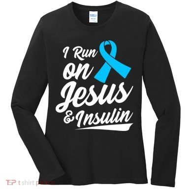 Funny Diabetes Awareness T1D T2D Diabetic Pancreas Women's Long Sleeve Shirt